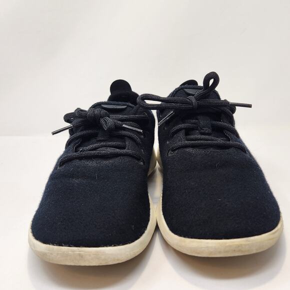 Allbirds Men Wool Runners Black White Sneaker Size 9 Lace Up Low Top Merino Wool - Picture 3 of 8